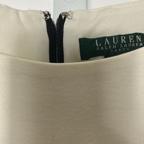 Lauren Ralph Lauren Women’s 14 Sleeveless Black Cream Mid Length Straight Dress - Picture 5 of 10